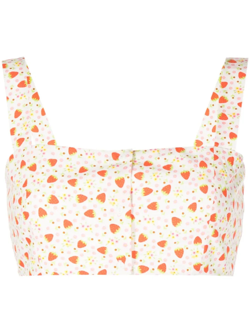 Strawberry-Print Bralette-Style Blouse