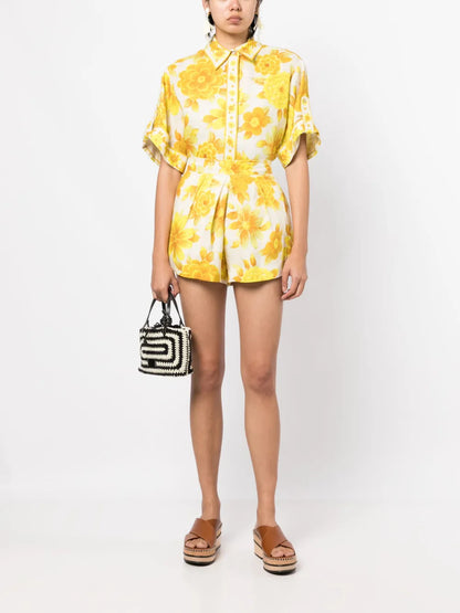 Sonny Floral-Print Linen Shorts