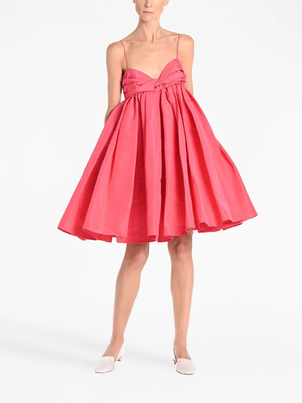 Voluminous-Skirt Silk Dress