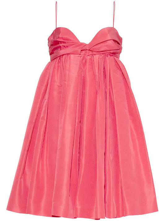Voluminous-Skirt Silk Dress