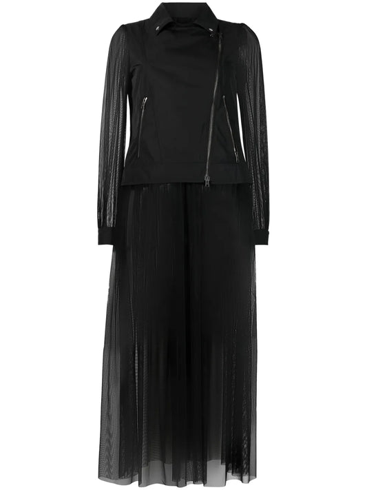 Semi-Sheer Biker-Style Coat