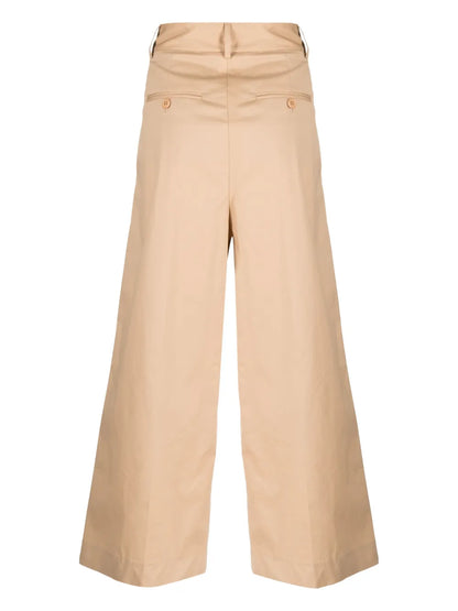 Wide-Leg Pleated Trousers