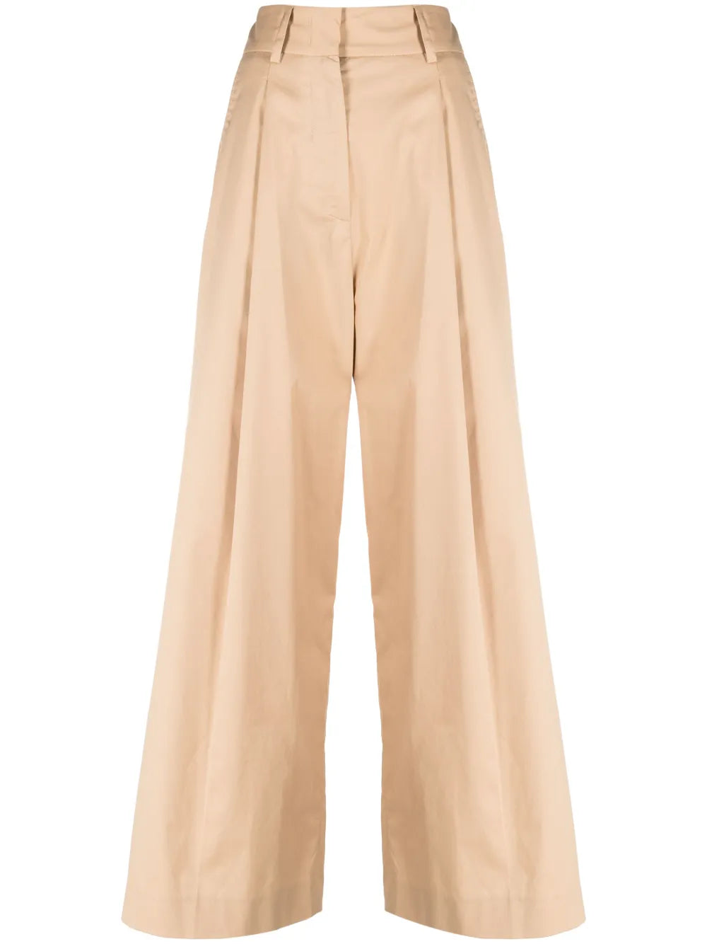 Wide-Leg Pleated Trousers