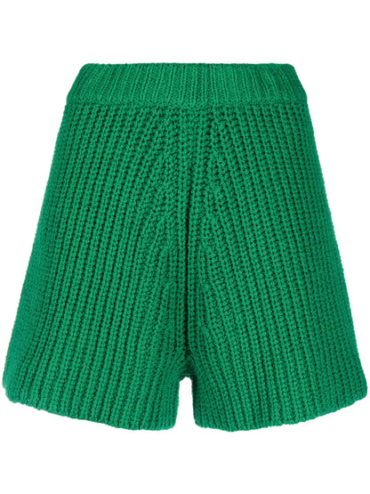 High-Waisted Knitted Shorts