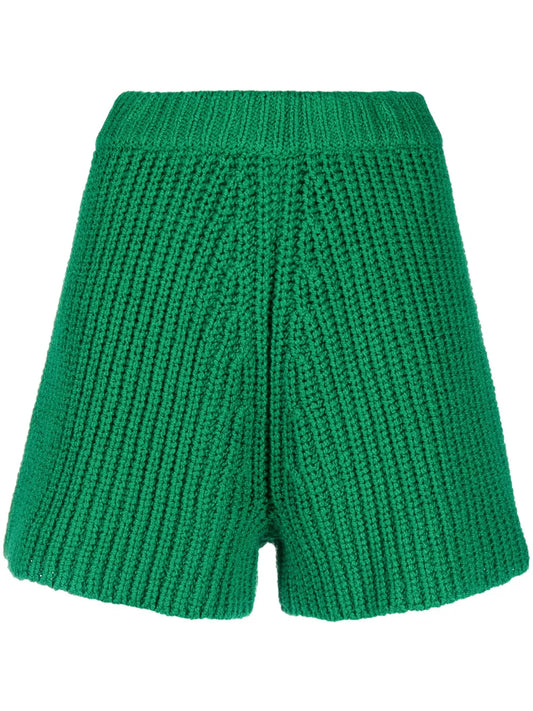 High-Waisted Knitted Shorts