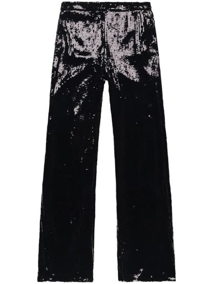 Sequin-Embellished Flared Trousers