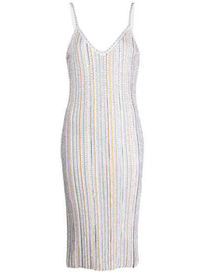 Glitter-Detailed Knit Dress