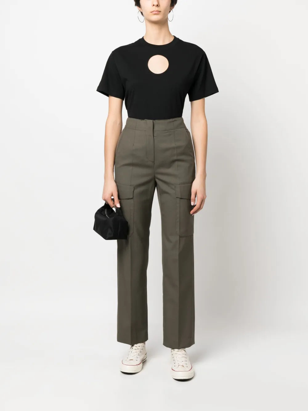 Cut-Out Cotton T-Shirt