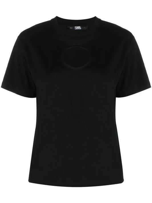 Cut-Out Cotton T-Shirt