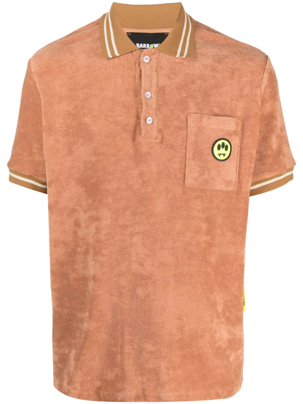 Towelling-Finish Logo-Print Polo Shirt