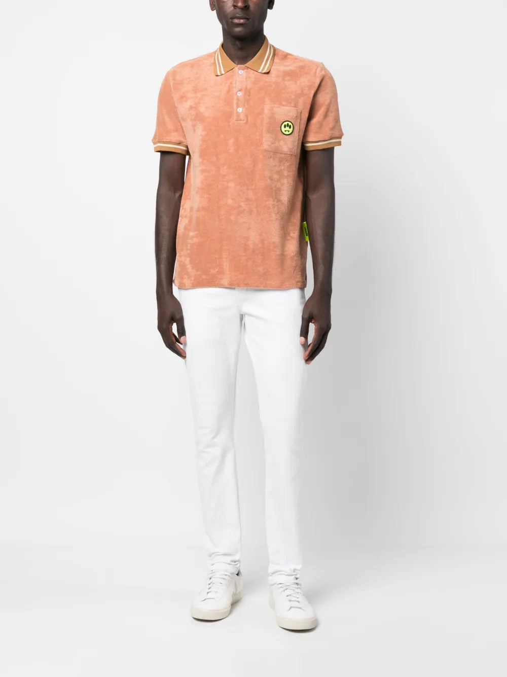 Towelling-Finish Logo-Print Polo Shirt