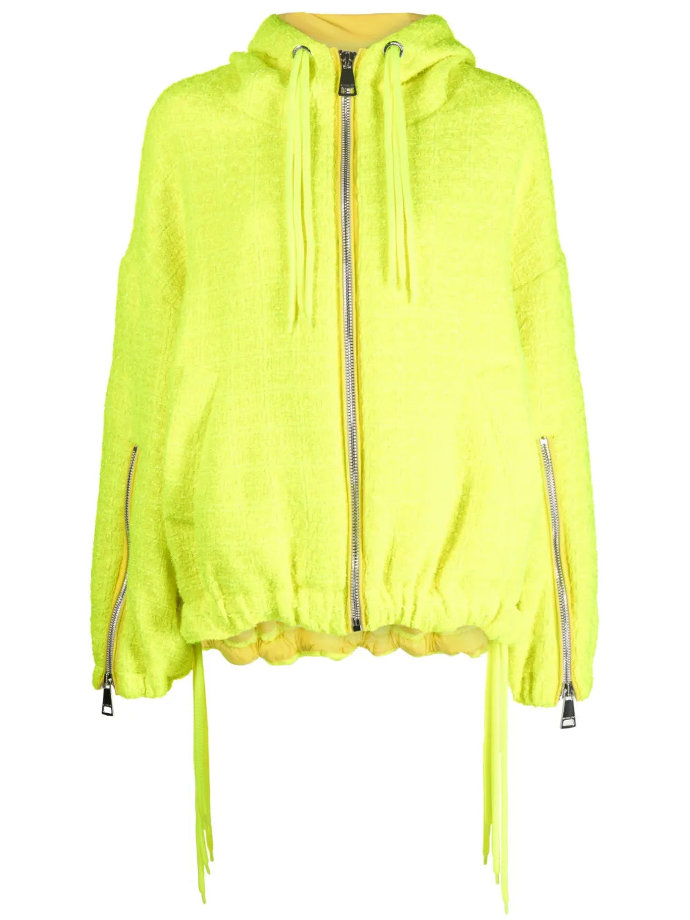 Tweed Drawstring Hood Jacket