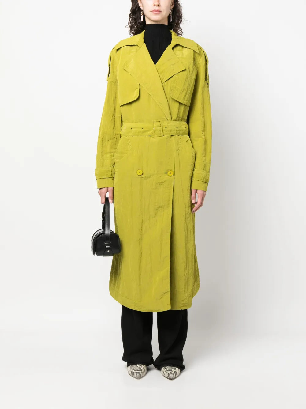 Jushu Belted Midi Trench Coat