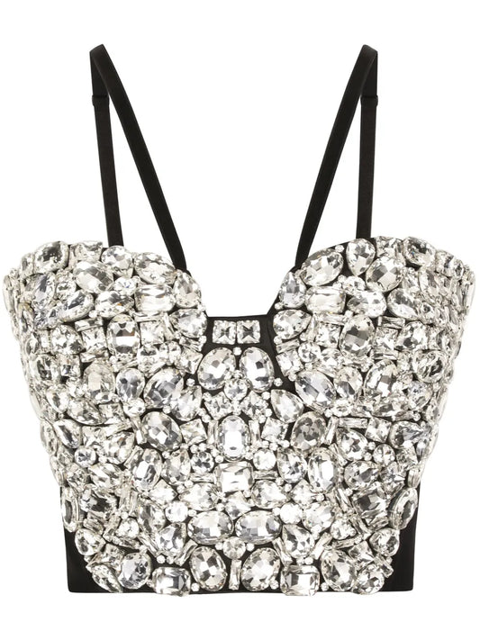 Crystal-Embellished Crop Top