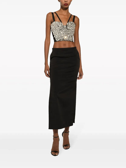 Crystal-Embellished Crop Top