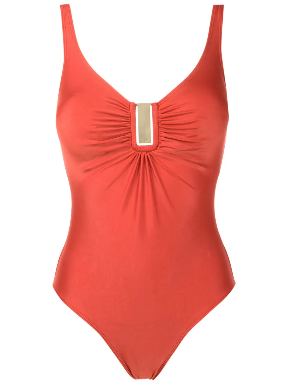 Mirassol Liso Logo-Plaque Ruched Swimsuit