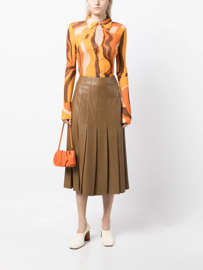 Lowry Cut-Out Abstract-Orint Shirt