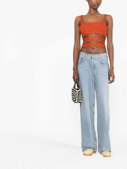 Crochet-Knit Sleeveless Top