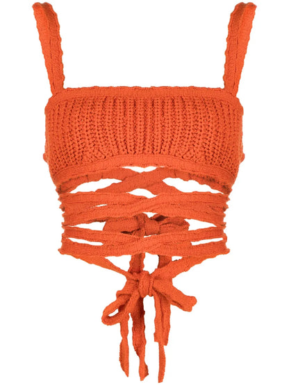 Crochet-Knit Sleeveless Top