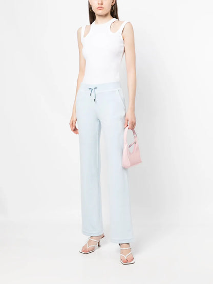 Rhinestone Embellished-Logo Track Pants