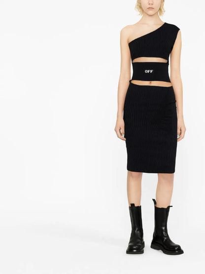 Logo-Print Cut-Out Dress