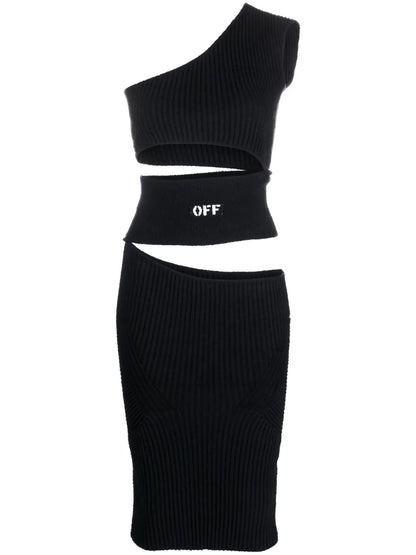 Logo-Print Cut-Out Dress