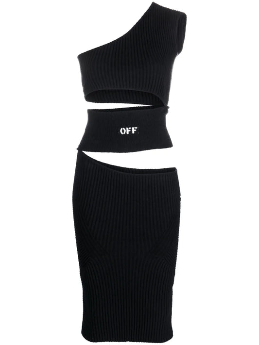 Logo-Print Cut-Out Dress