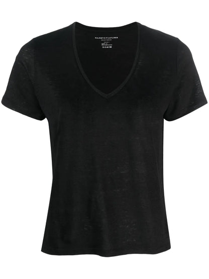 V-Neck Linen T-Shirt