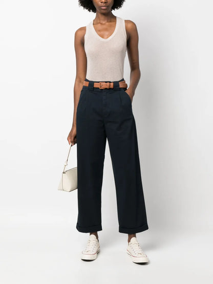 High-Waisted Wide-Leg Trousers