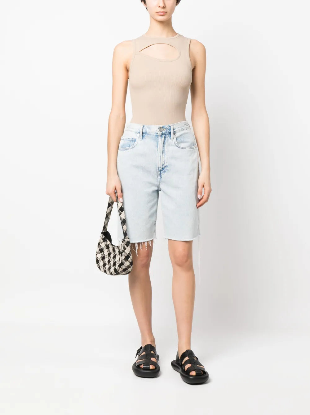 Ribbed Knit Cut-Out Top