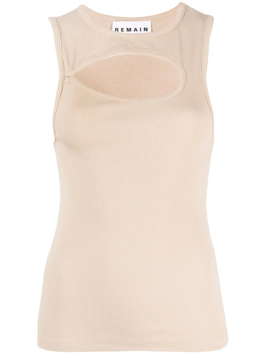 Ribbed Knit Cut-Out Top