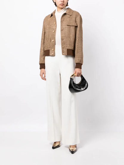Plaid-Check Bomber Jacket