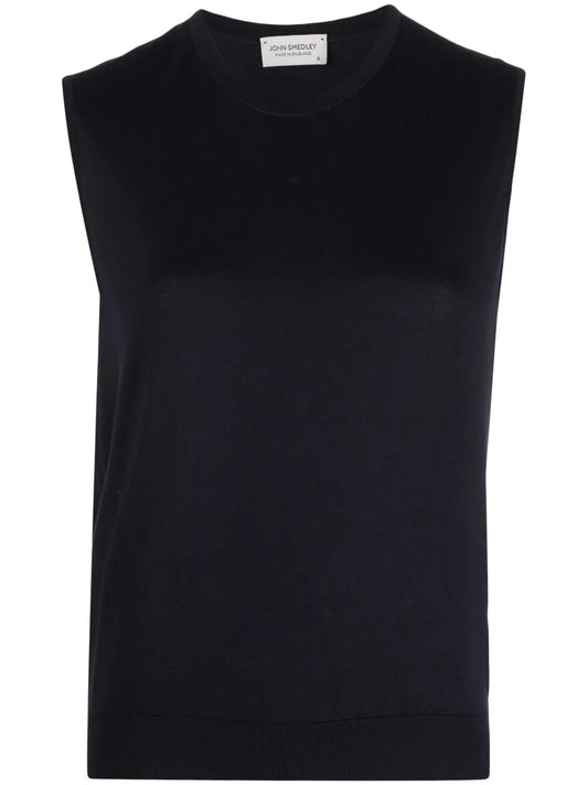 Round-Neck Sleeveless Knitted Top