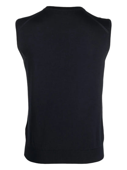 Round-Neck Sleeveless Knitted Top