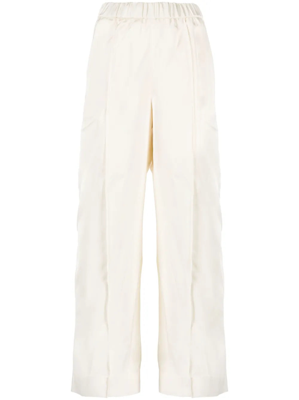 Elasticated-Waist Wide-Leg Trousers