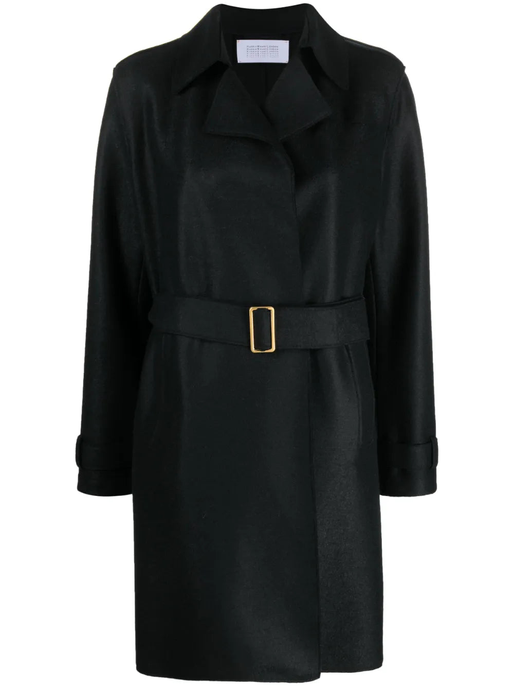 Buckle-Belt Virgin-Wool Trench Coat