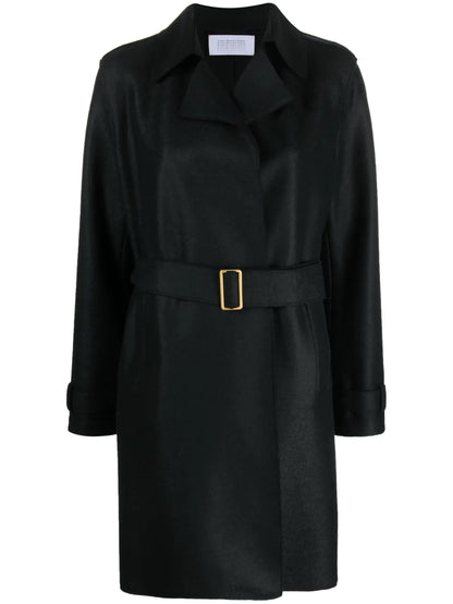 Buckle-Belt Virgin-Wool Trench Coat