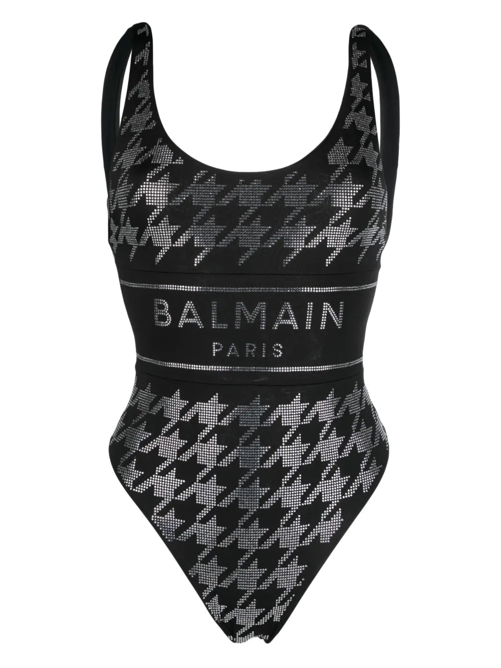 Rhinestone-Embellished Logo Swimsuit