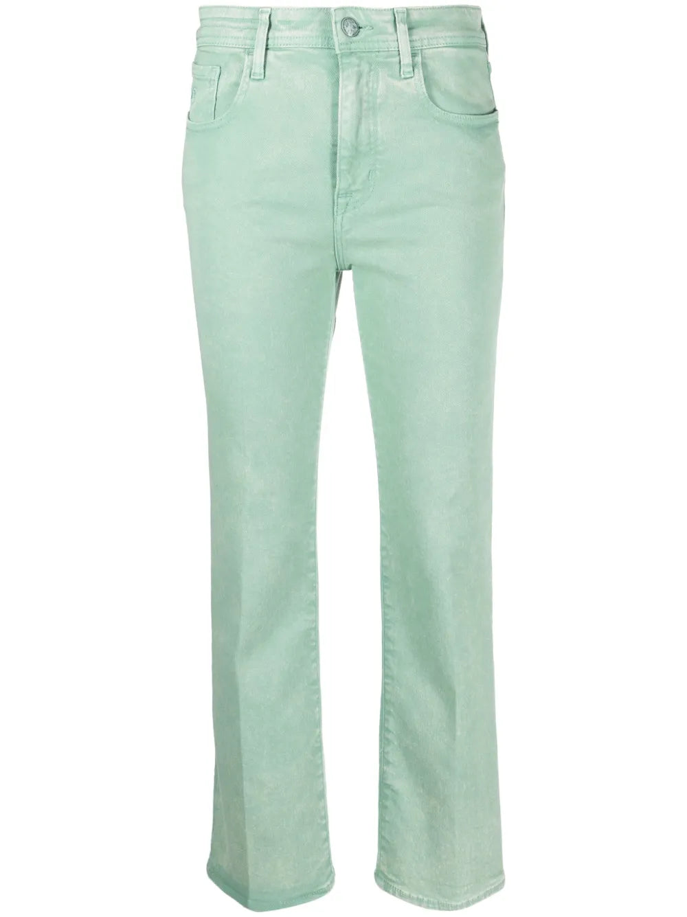 Cropped Straight-Leg Denim Trousers
