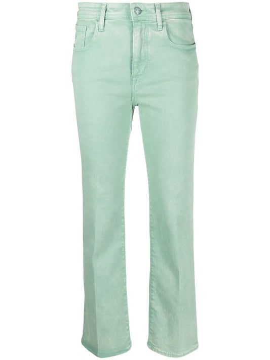 Cropped Straight-Leg Denim Trousers