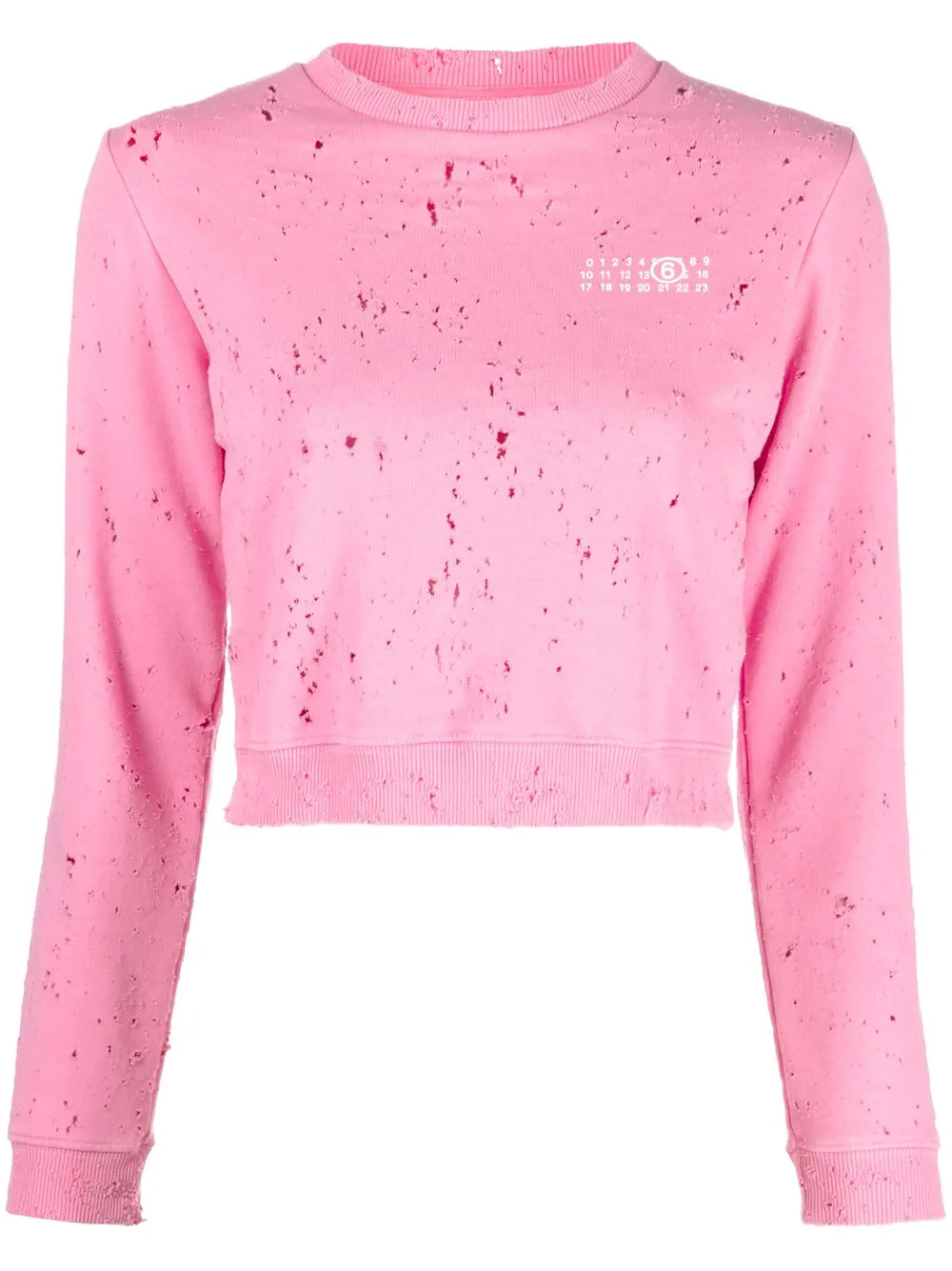 Distressed Logo-Print Sweatshirt