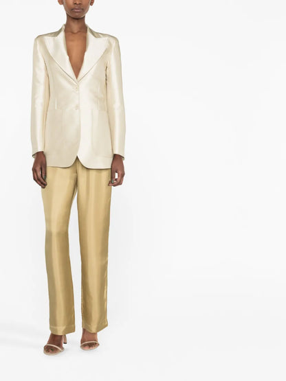 Single-Breasted Button-Fastening Jacket