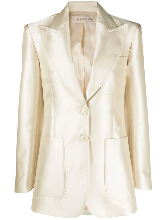 Single-Breasted Button-Fastening Jacket