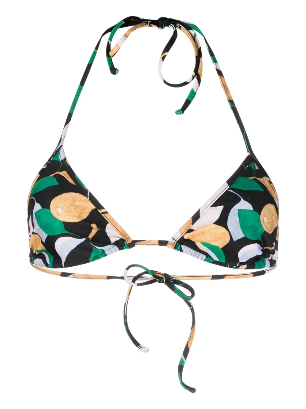 Orchard-Print Triangle Bikini Top