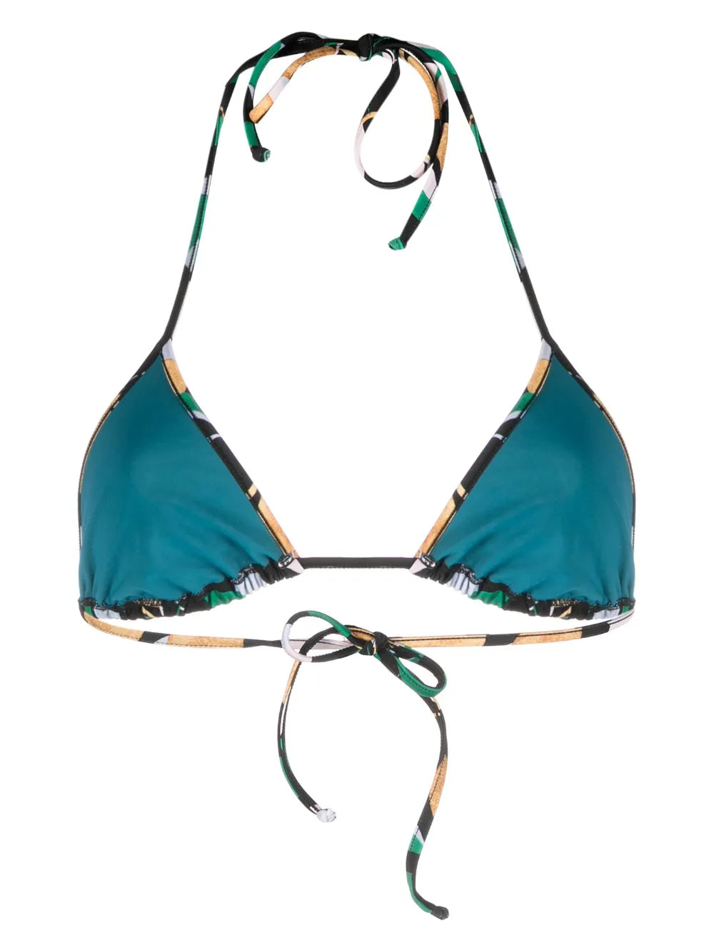 Orchard-Print Triangle Bikini Top