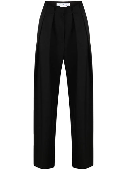 Embroidered-Logo Tailored Trousers