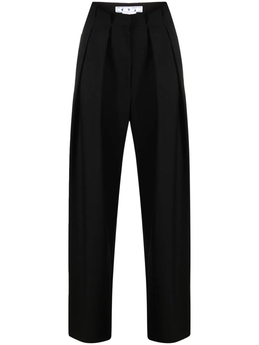 Embroidered-Logo Tailored Trousers