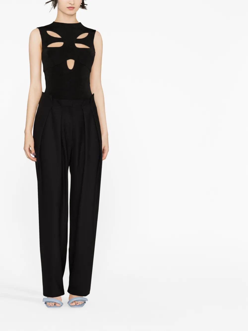 Embroidered-Logo Tailored Trousers