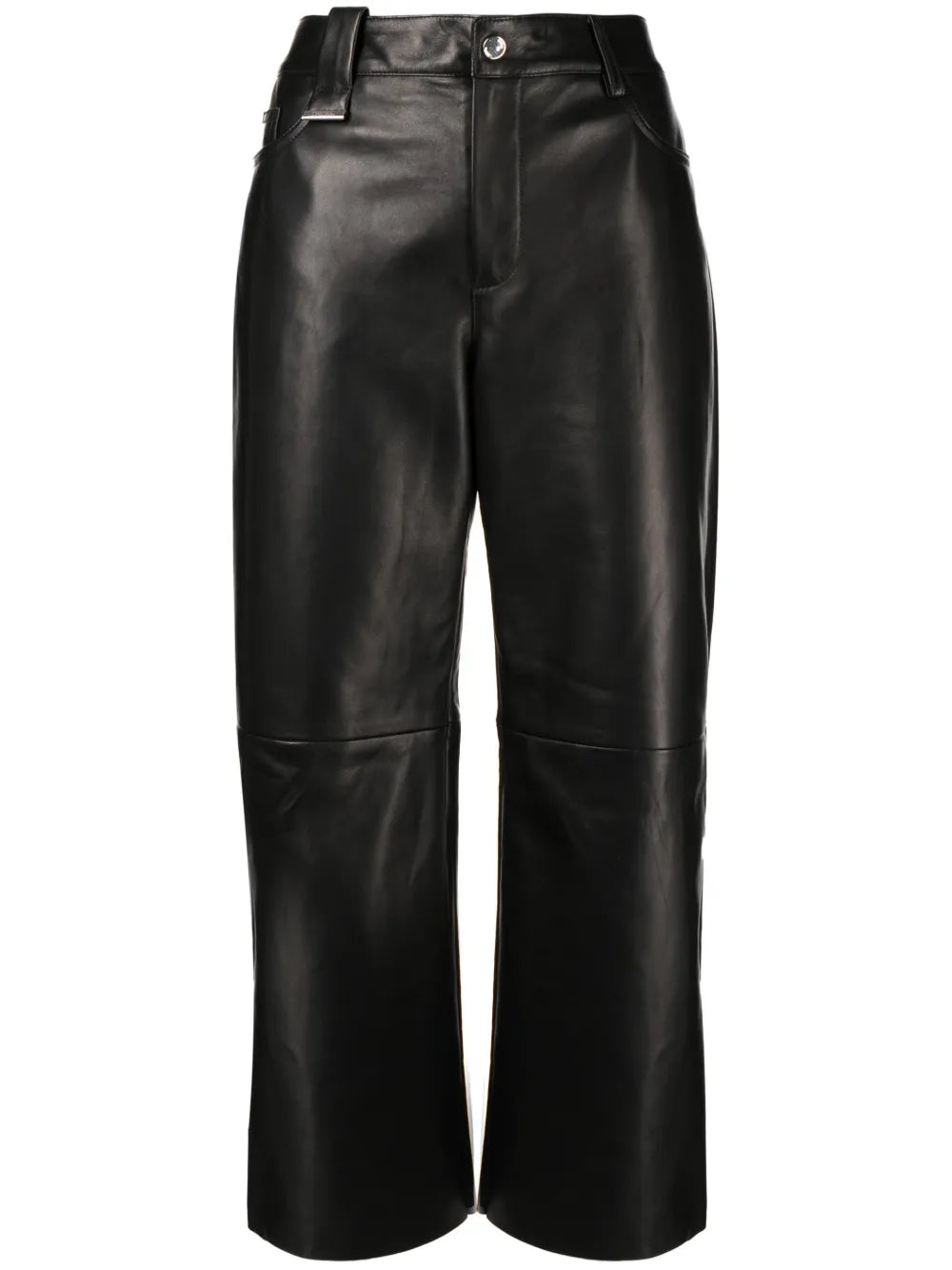 High-Waist Wide-Leg Leather Trousers