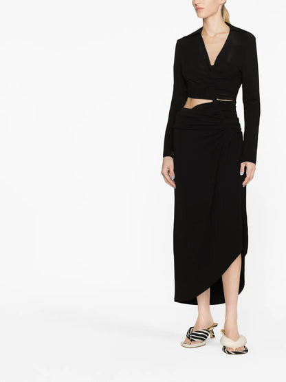 Cut-Out Draped Dress